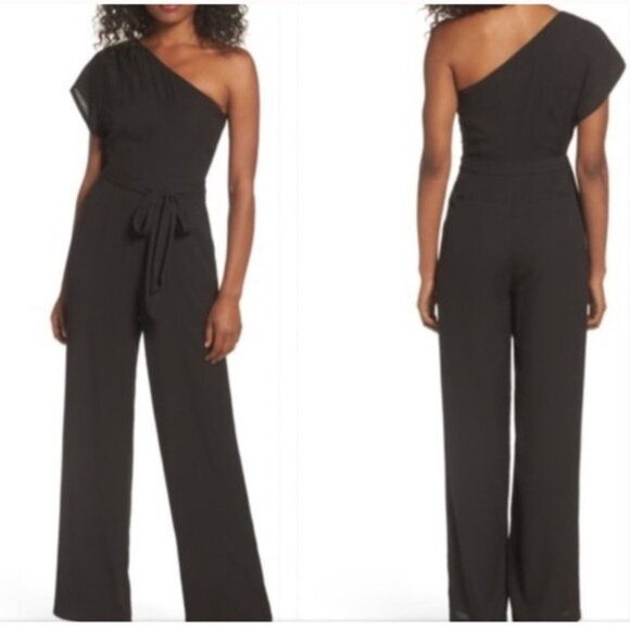 🖤 NWOT Greylin One-Shoulder Black Jumpsuit – Size Large Petite🖤 - Picture 1 of 11